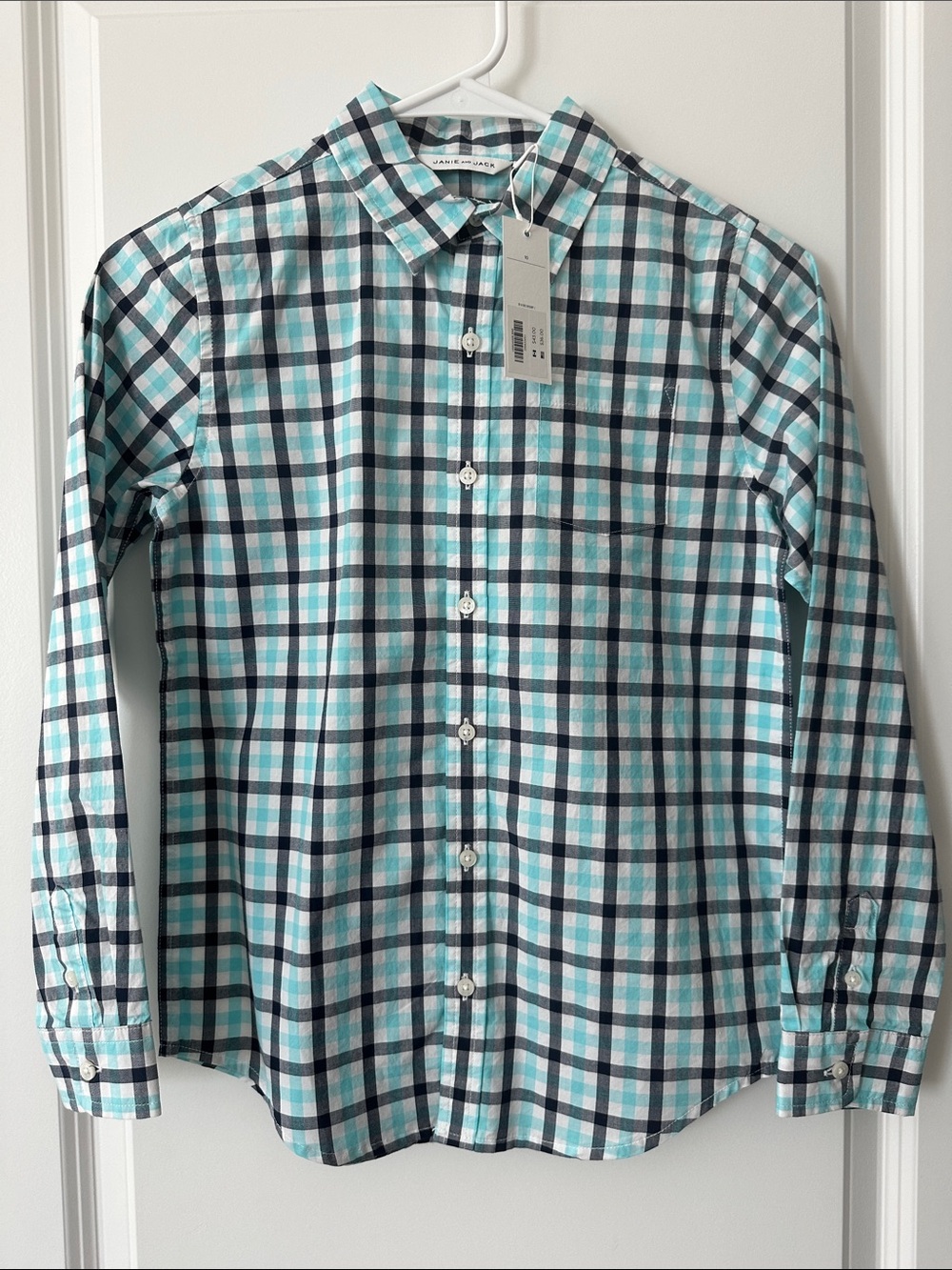 New Janie & Jack Blue Button Down Shirt, Size 10.